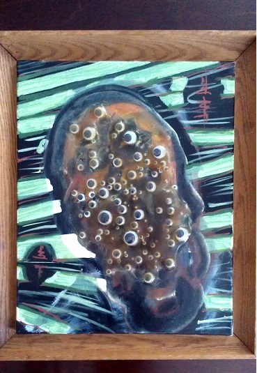 Two Heavens, mixed media in progress