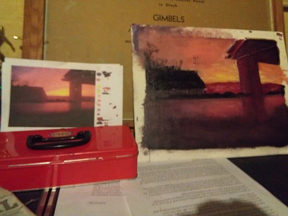 sunset with original photo