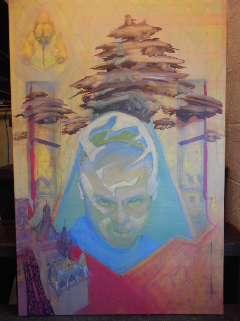 Sweet Cavity Resonance, 24 x 36, oil, creeping along